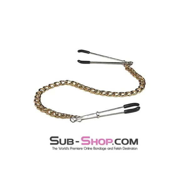 0452M Gilded Nipples Tweezer Nipple Clamps with Gold Chain