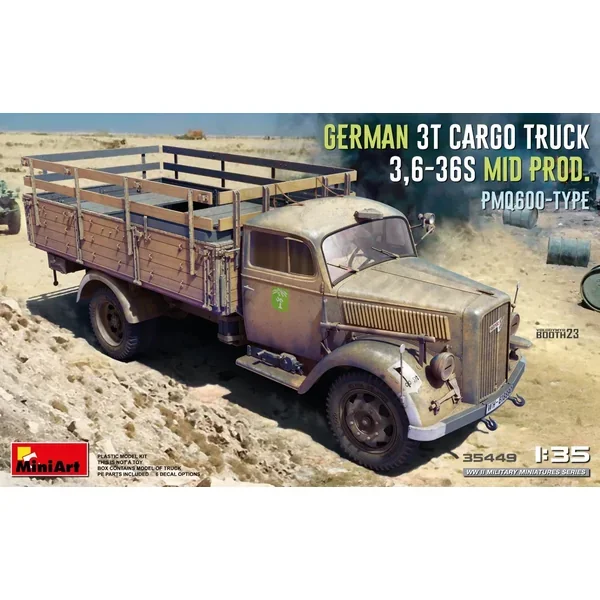 1/35 MiniArt German 3T Cargo Truck 3,6-36s Mid Prod. PMQ600-Type 35449