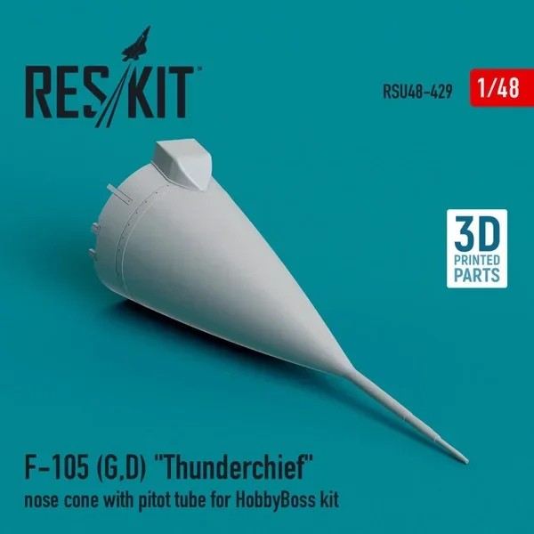 1/48 Reskit F-105 (G,D) Thunderchief nose cone with pitot tube for HobbyBoss kit (3D Printed)