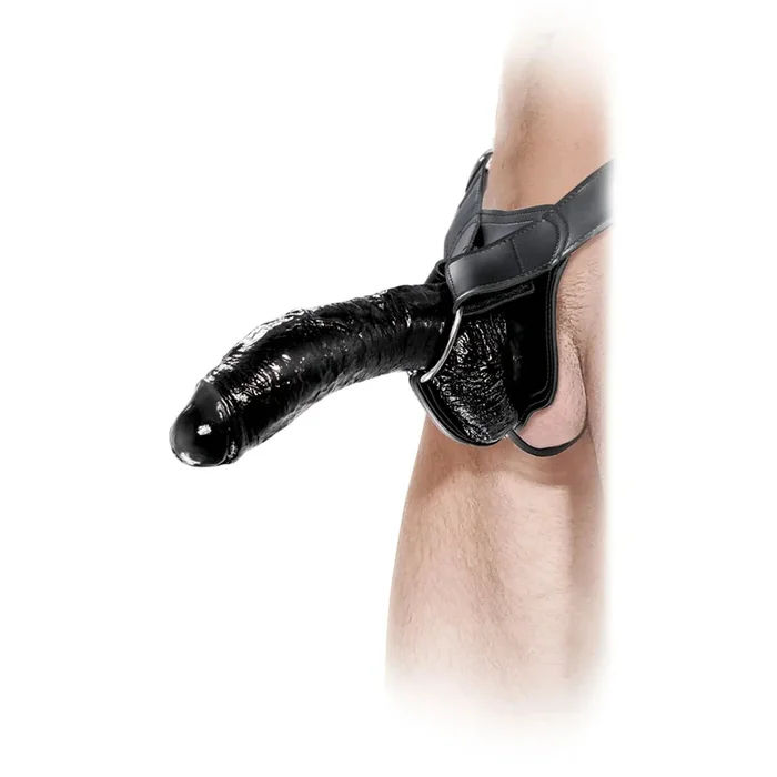 10 Inch Hollow Strap-On – Black