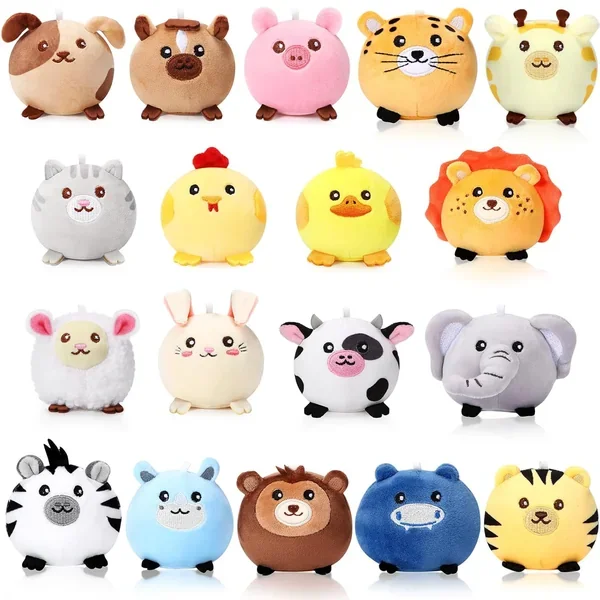 18 Pcs Mini Stuffed Animals Bulk 3.15 Inch Small Plush Forest Farm Jungle A