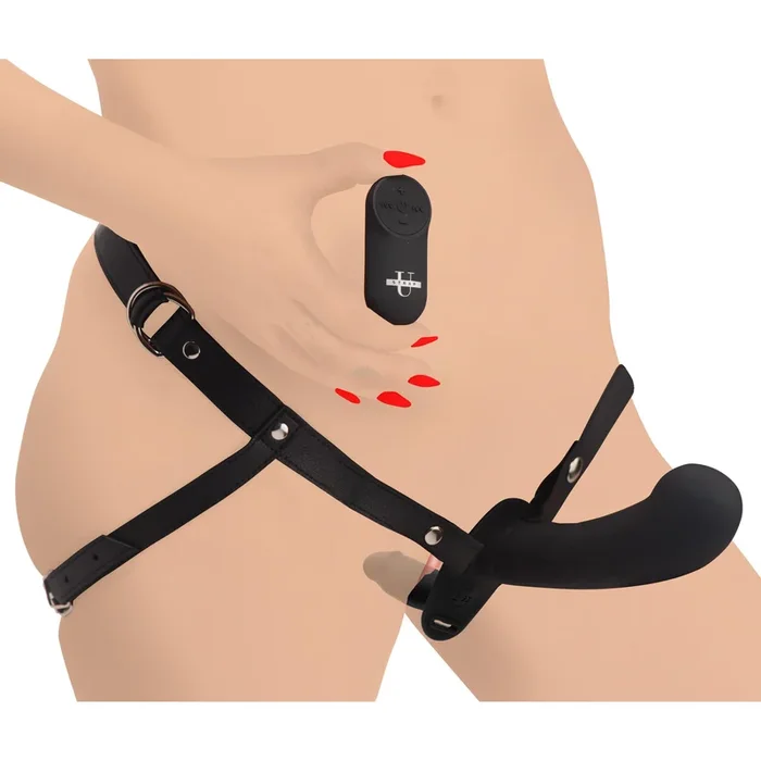 28X Double Diva 2″ Double Dildo w- Harness & Remote – Black