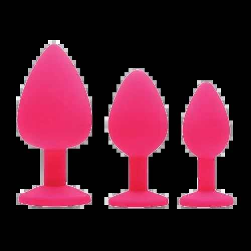 3 Piece Anal Plugs with Gems