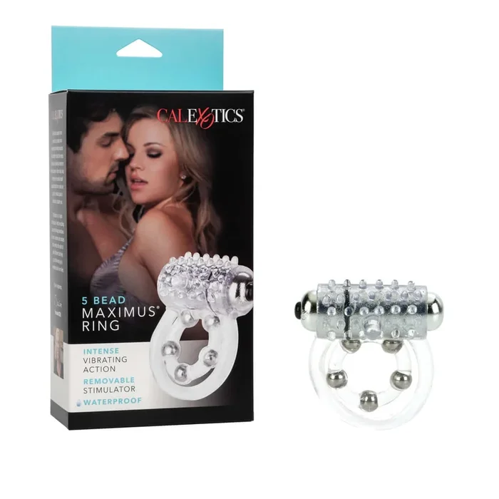 5 Bead Maximus Ring Vibrating Cock Ring Clear