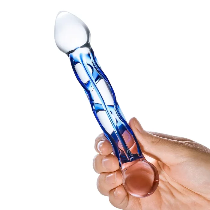 6.5 Inch Textured Full Tip Glass Dildo for Intense Pleasure