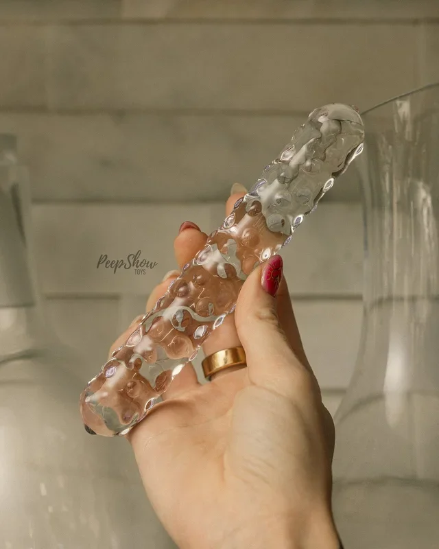 7″ Purple Rose Nubby Dildo by Gläs