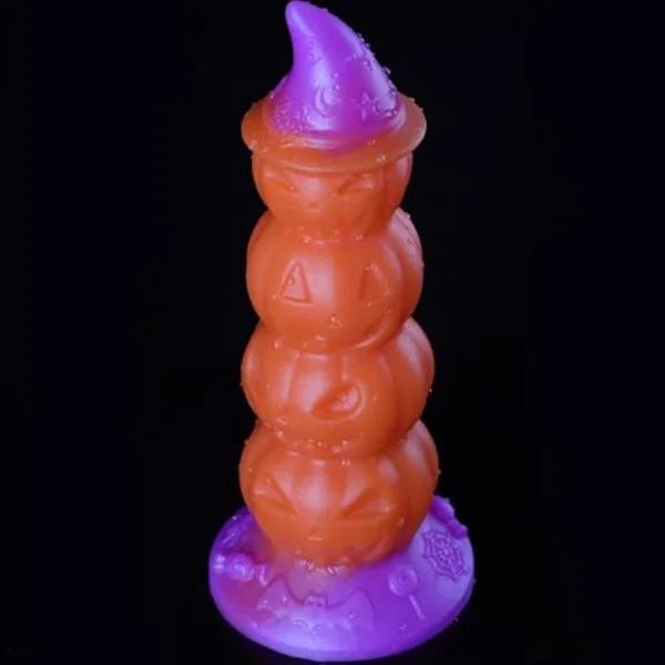 7.87 Inch Magic Pumpkin Fantasy Monster Sex Toy, Realistic Glow Silicone Dildo With Strong Suction Cup, Thick Anal Beads, Fantasy Monster Dildo Gay Sex Toys For Beginner Men Women Couple Gay
