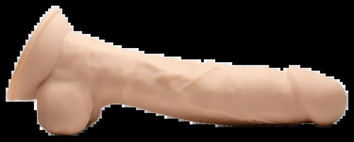 8 Inch Silexpan Hypoallergenic Silicone Vibrating Dildo Medium Realistic Vibrators – Tan