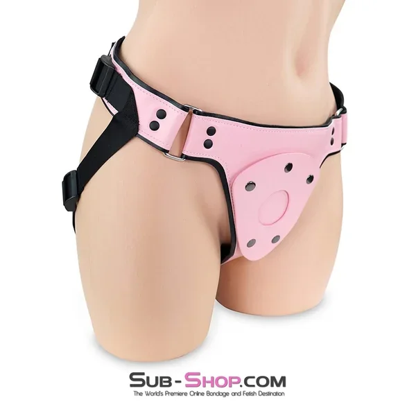 8873DL Femme Domme Pink and Black Strap on Harness
