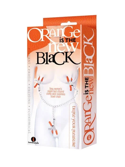9’S Orange Is The New Black Triple Your Pleasure Clamps & Chain