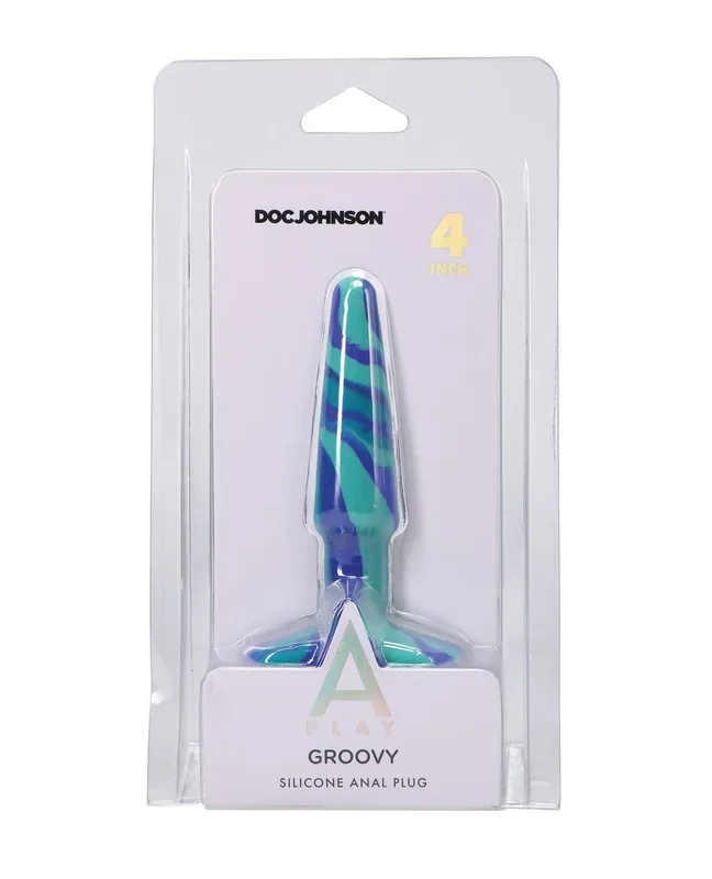 A Play 4″ Groovy Silicone Anal Plug – Ocean