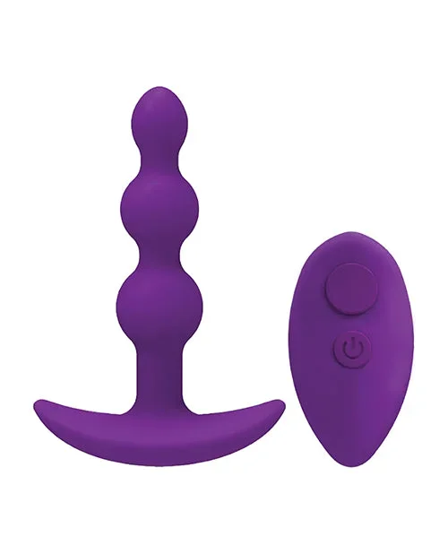 A Play Beaded Rechargeable Silicone Anal Plug w/Remote – Purple