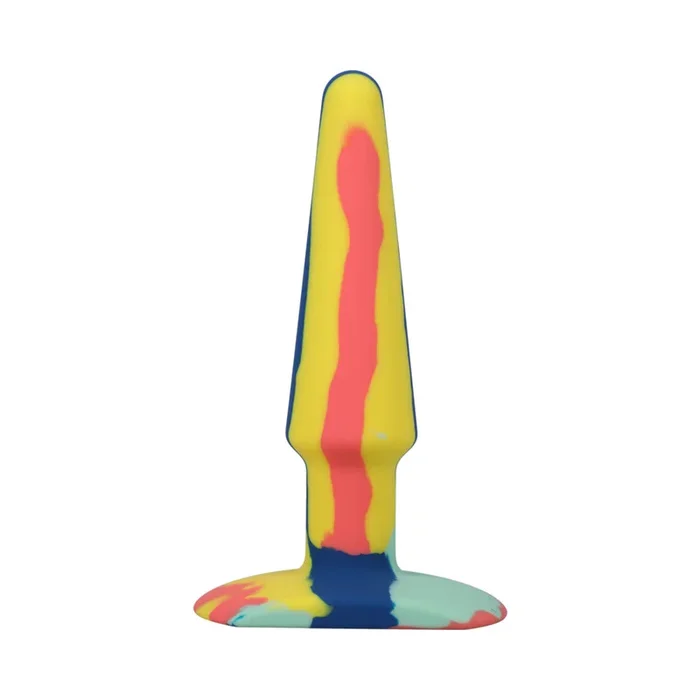 A-play Groovy Silicone Anal Plug 5 In. Multi-colored