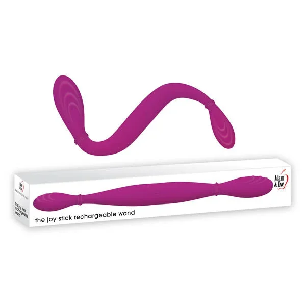 Adam & Eve The Joy Stick Rechargeable Wand – Purple 36.5 cm (14.5”) USB Rechargeable Dual Vibrating Double Dong