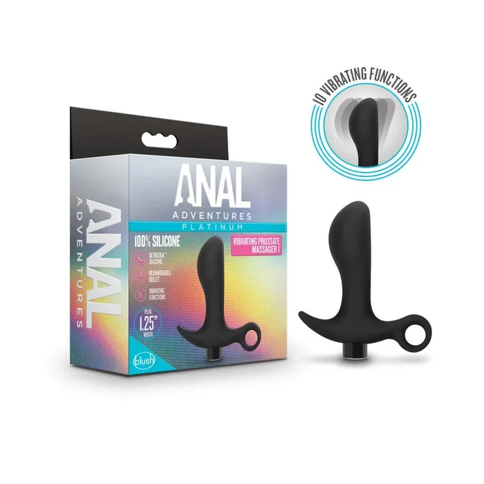 Anal Adventures Platinum Vibrating Prostate Massager 01 – Black 10.8 cm USB Rechargeable Prostate Massager