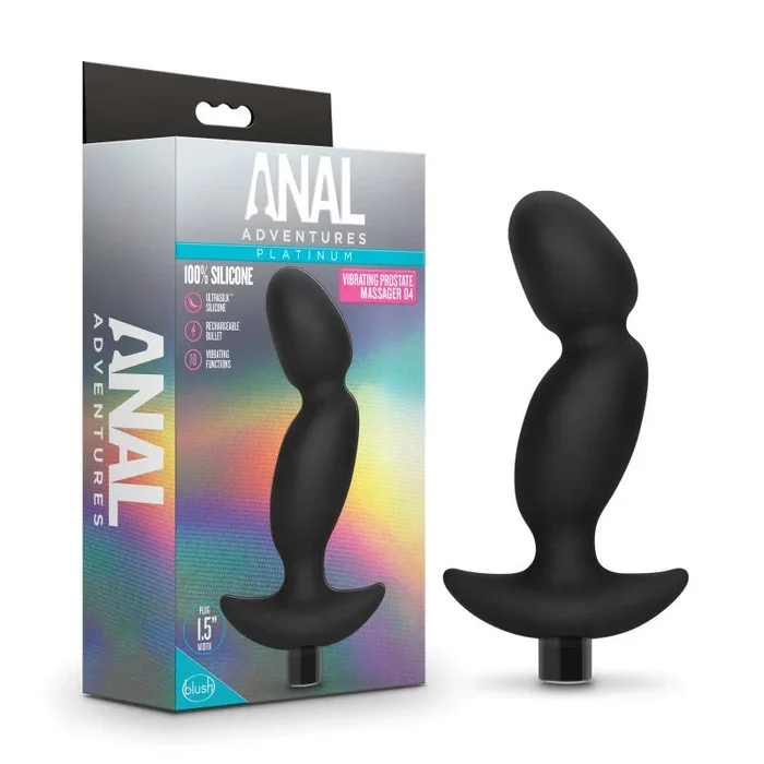 Anal Adventures Platinum Vibrating Prostate Massager 04 – Black 16.5 cm USB Rechargeable Prostate Massager
