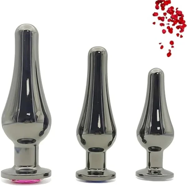 Anal Butt Plug 3-Piece Set – Expanding Metal Trainer Kit With Ergonomic Design Adult Sex Toys For Couples And Solo Use