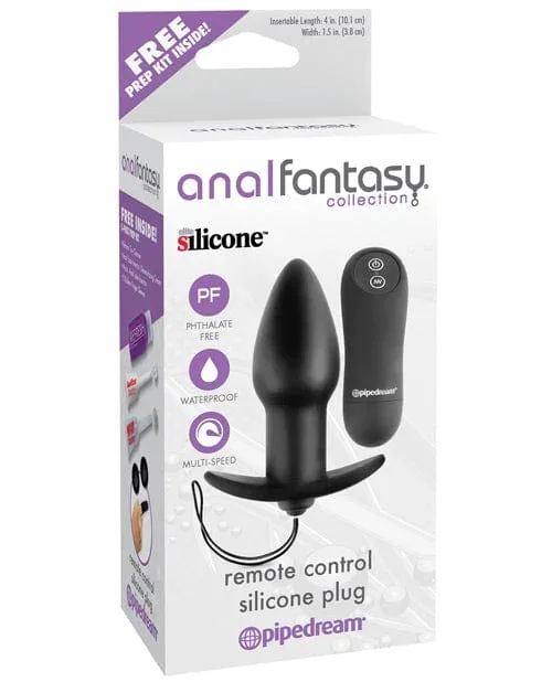 Anal Fantasy Collection Remote Control Silicone Plug – Black