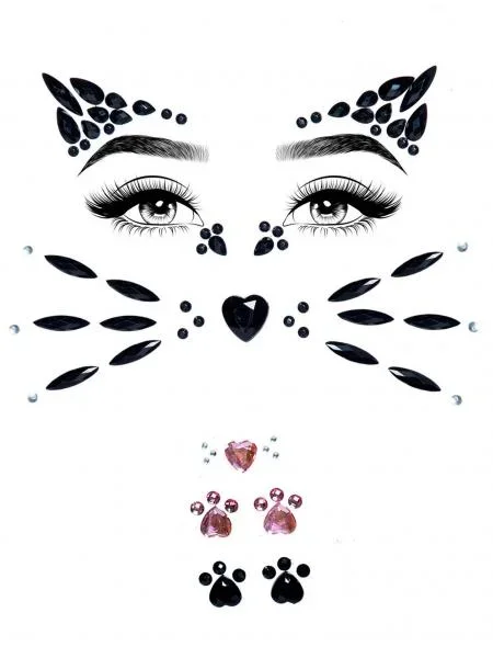 Animal Adhesive Jewels Sticker – Black