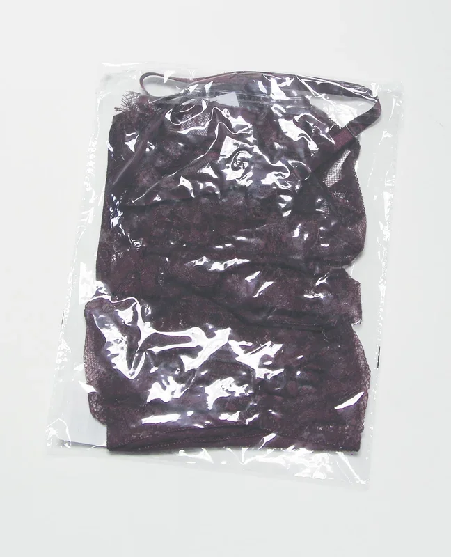 Anna Eyelash Lace Cami Top w/Thong 2 pc Set – Merlot SM