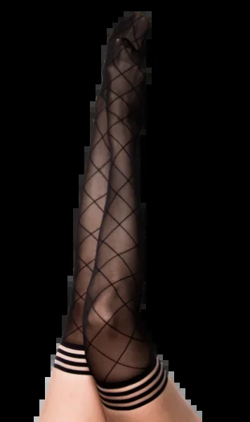 Anna Large Diamond Thigh High – Black – Size