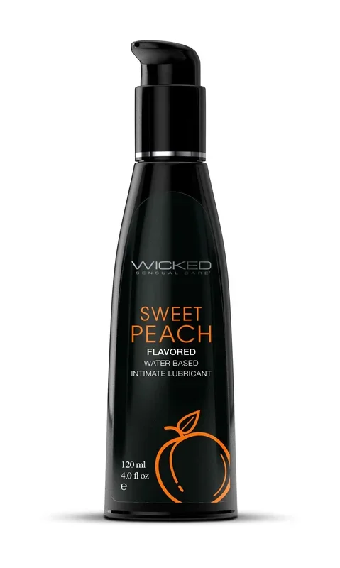 Aqua Sweet Peach Flavored Water Based Intimate Lubricant – 4 Fl. Oz.