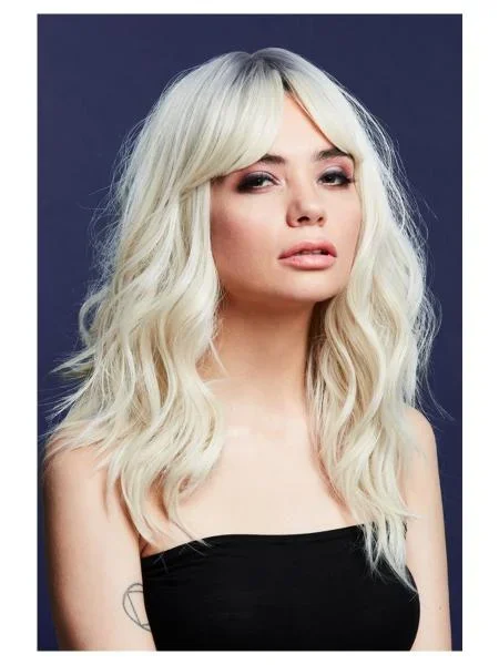 Ashley Wavy Long Layered Wig – Ice Blonde