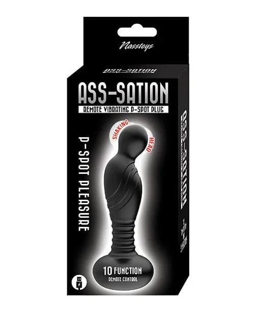 Ass-sation Remote Vibrating P Spot Plug – Black