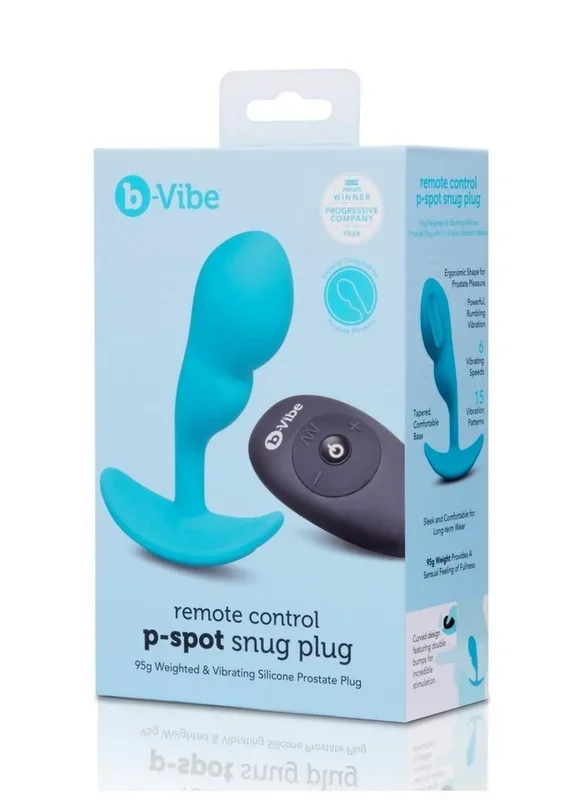 B-Vibe Remote Control P-Spot Rechargeable Silicone Snug Plug 95g
