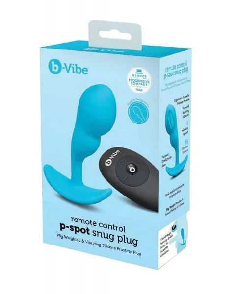 B-Vibe Remote Control P-Spot Snug Plug Small – Blue