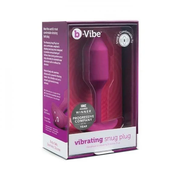 B-Vibe Vibrating Weighted Snug Plug M – 112 Gram Rose