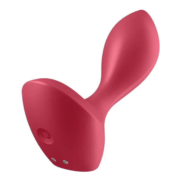 Backdoor Lover Anal Vibrator – Vibrating Anal Plug, Butt Plug With Curved, Probe Body And Wide Base – Suitable For Beginners, Waterproof, Rechargeable (Red)