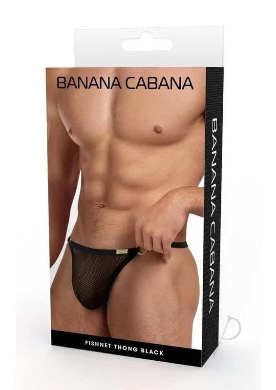 Banana Cabana Mesh G String Large XLarge Black