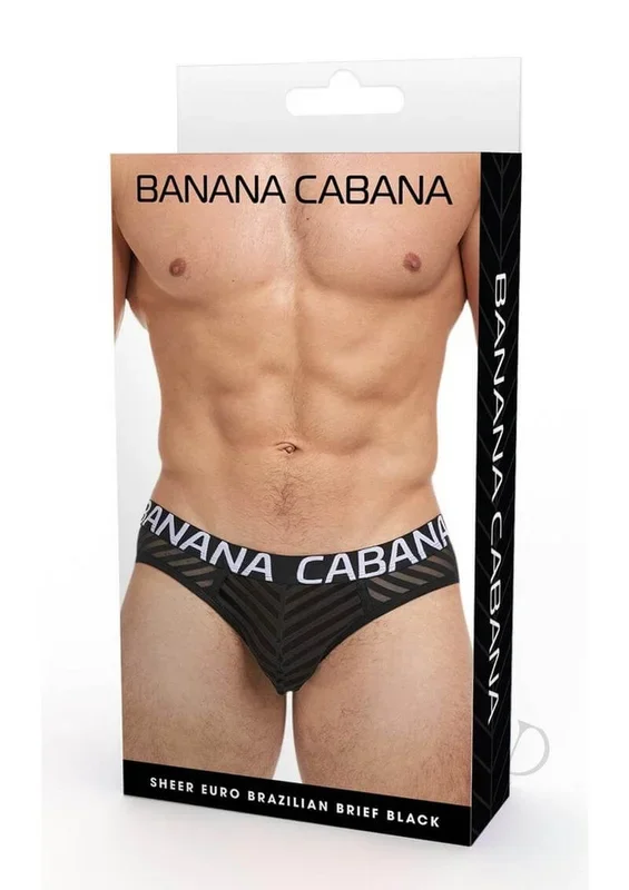 Banana Cabana Sheer Bikini Large XLarge Black