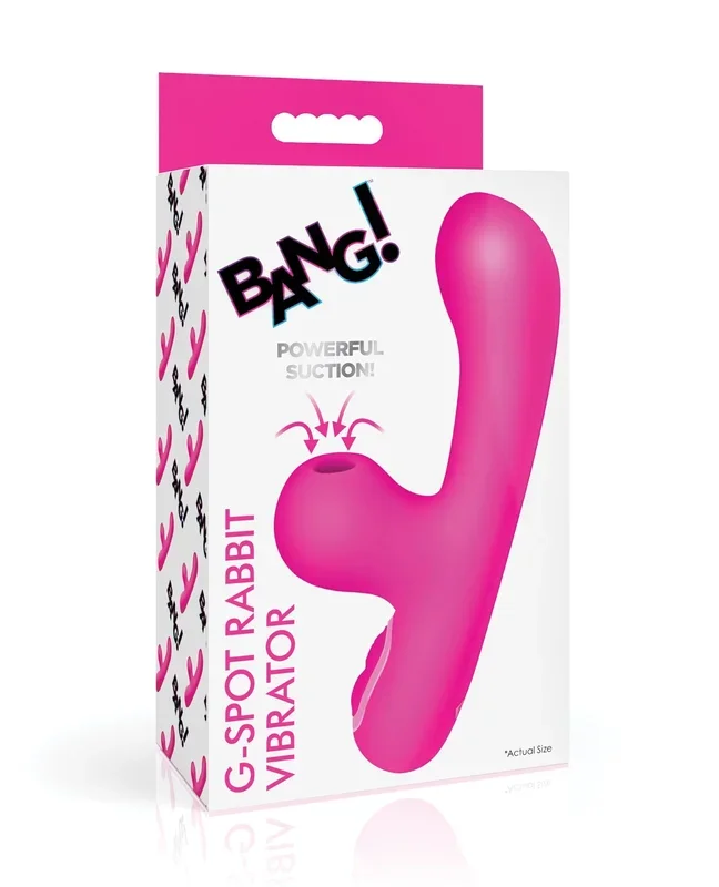 Bang! 10X G-Spot Rabbit Vibrator with Suction – Pink
