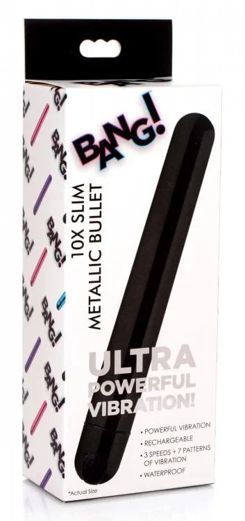 Bang 10X Slim Metallic Bullet Vibrator Black