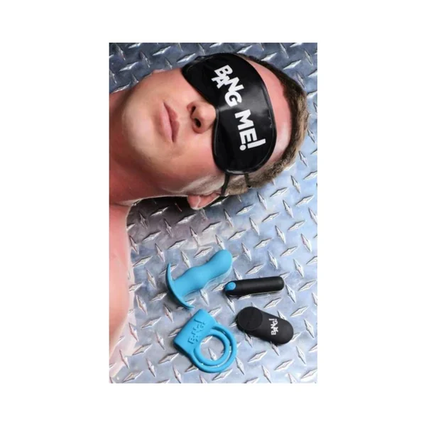 Bang! Duo Blast Remote Control Cock Ring & Butt Plug Vibe Kit – Blue
