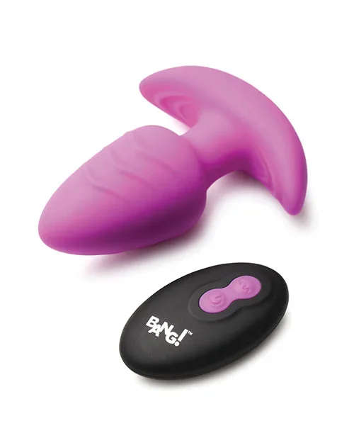 Bang! Rotating & Vibrating Tapered Butt Plug w/Remote – Purple