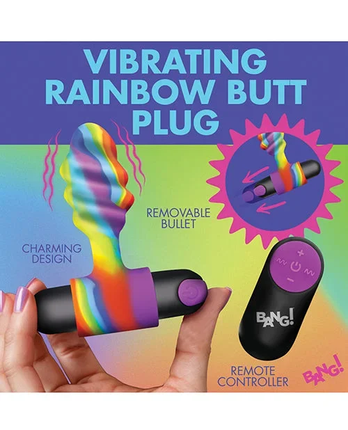 Bang! Vibrating Rainbow Butt Plug