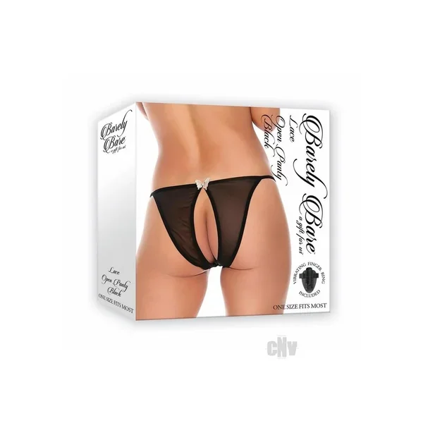 Barely B Lace Open Panty Black