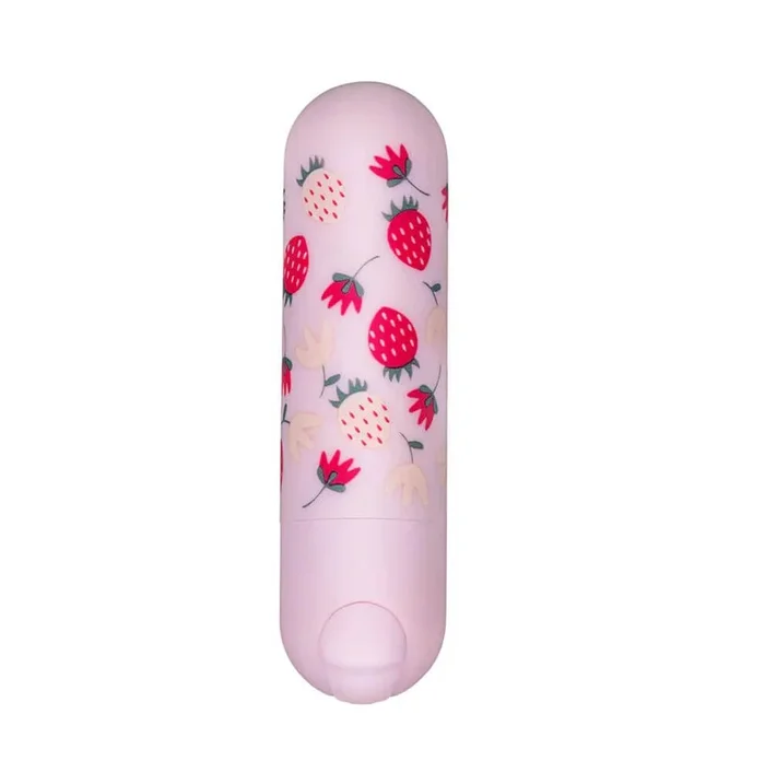Bari Super Charged Mini Bullet Vibrator with Strawberry Pattern