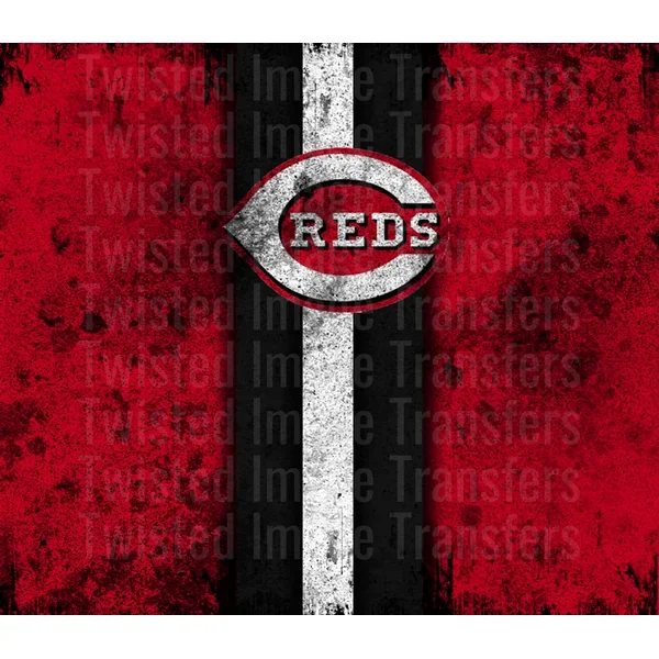 Baseballs Reds Grunge 20 oz Skinny Straight Tumbler Wrap