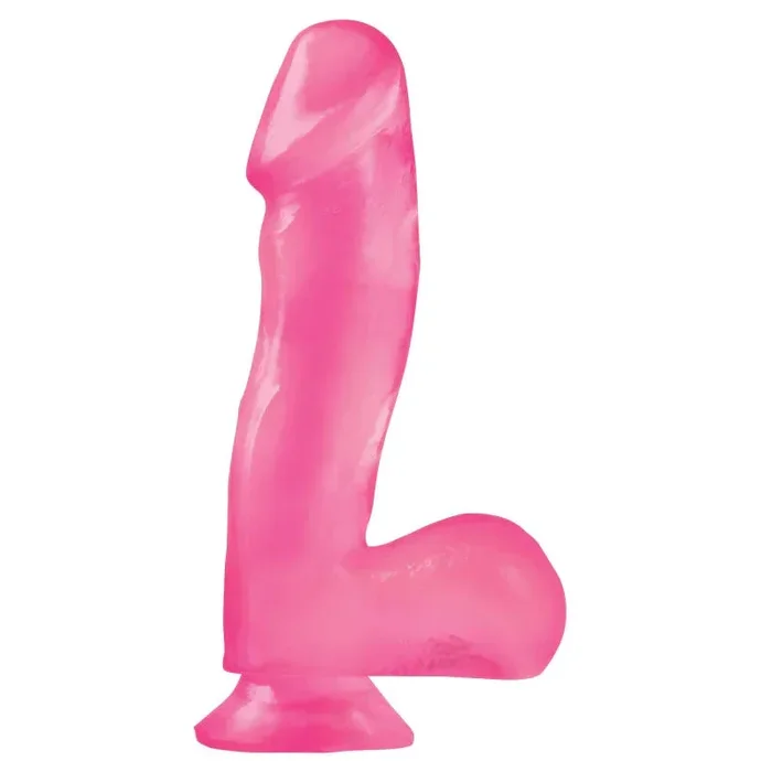 Basix Rubber Works – 6.5 Inch Dong With Suction Cup – Pink