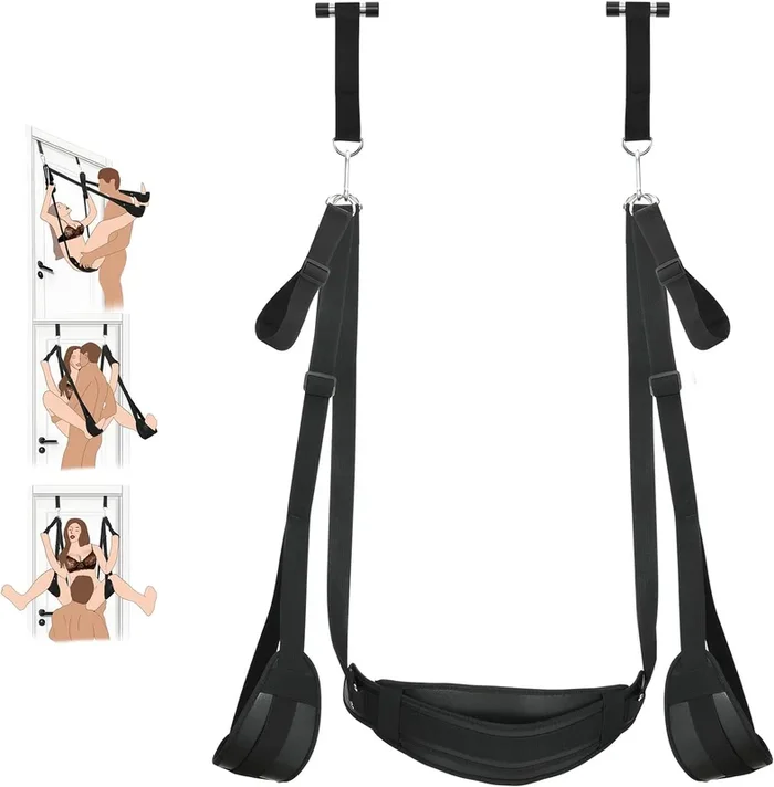 BDSM Sex Swing Bondage Slave Soft Plush Sex Slings with Adjustable Restraints for Couple