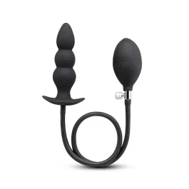 beaded inflatable anal plug with hand pump