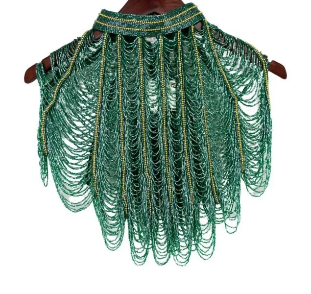 Beaded Shawl Capalet – Green
