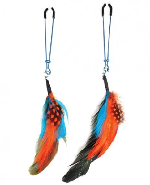 Bijoux de Nip Colored Feather w/Blue Tweezer Clamp
