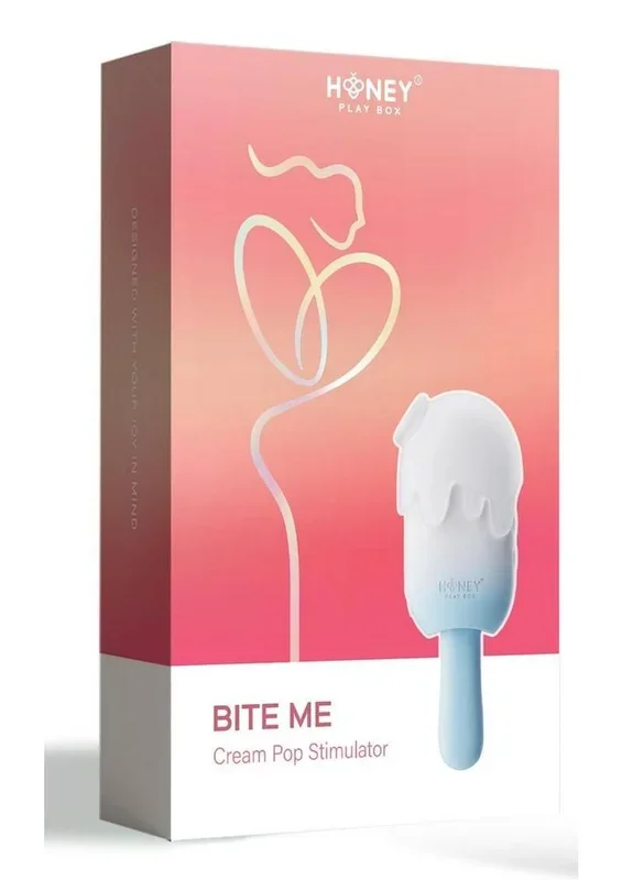 Bite Me Sucking Tapping and Vibrating Silicone Rechargeable Cream Pop Stimulator