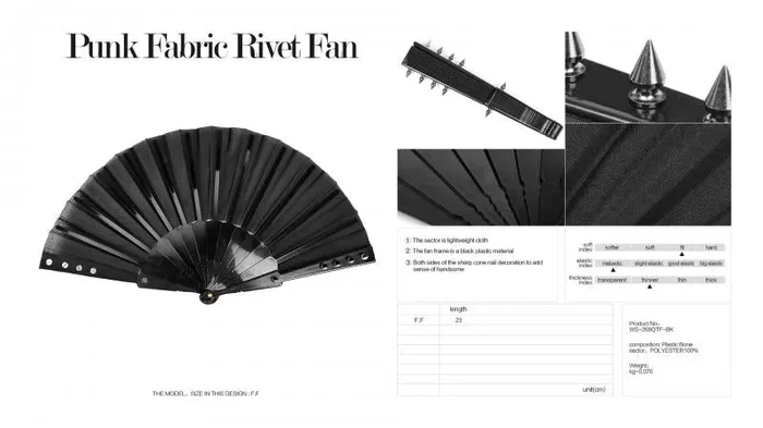 Black – Fabric Rivet Fan