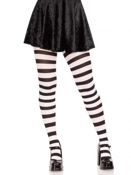 Black/White – Wide Stripe Tights – One Size